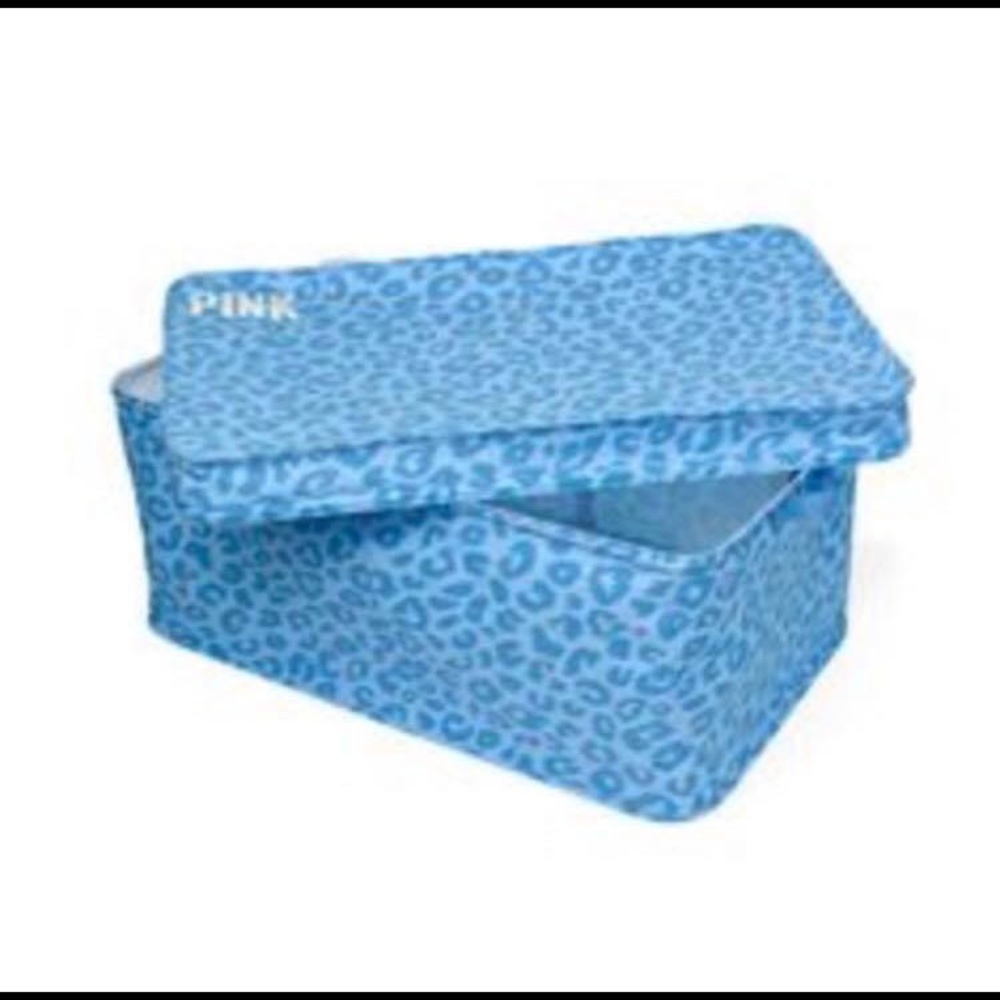 VS PINK dorm trunk blue cheetah